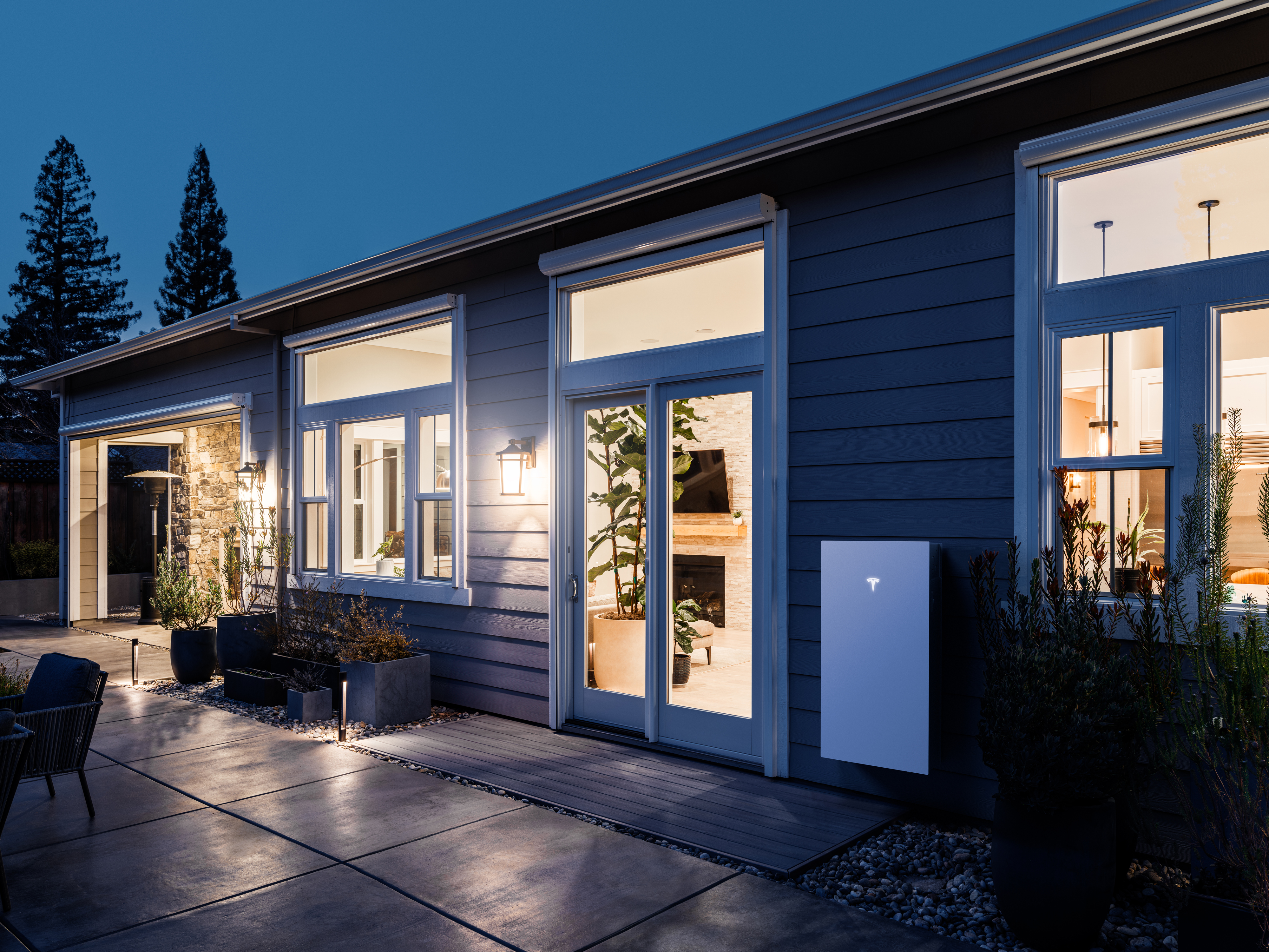 Wall-mounted Tesla Powerwall home battery system