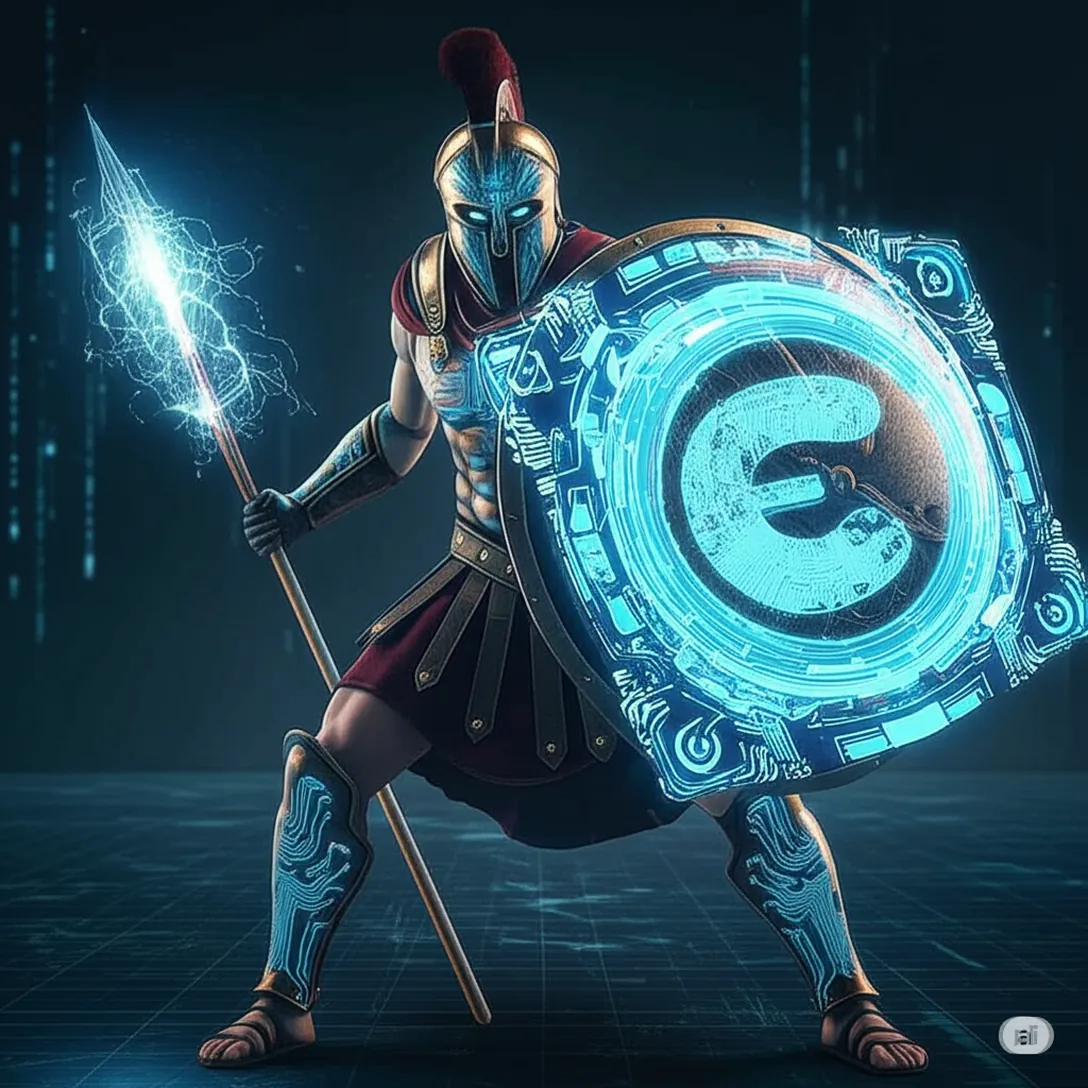Spartan warrior and modern technology — Spartan SEO hero