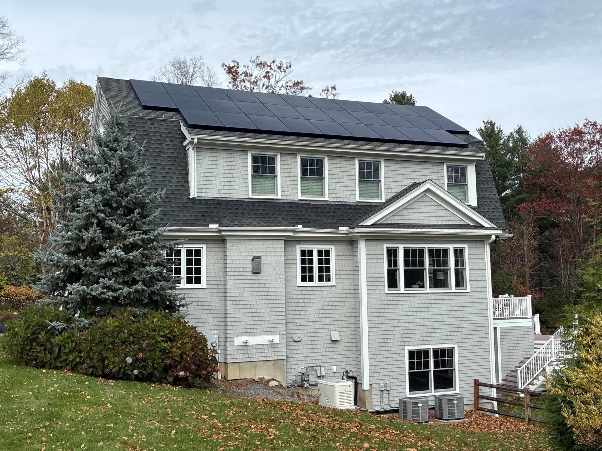 Solar panels installed on a tiled residential roof