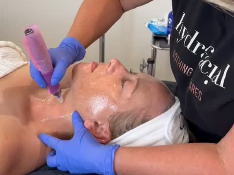Professional skin treatment being performed at a premium spa