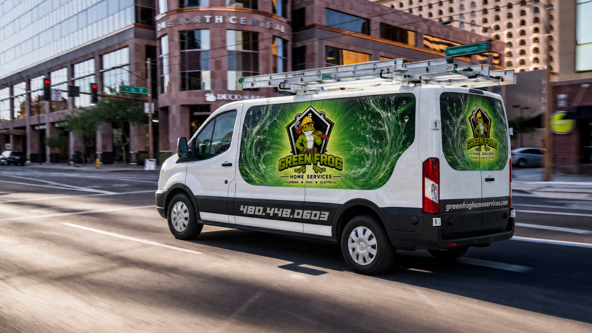 Green Frog Home Services truck