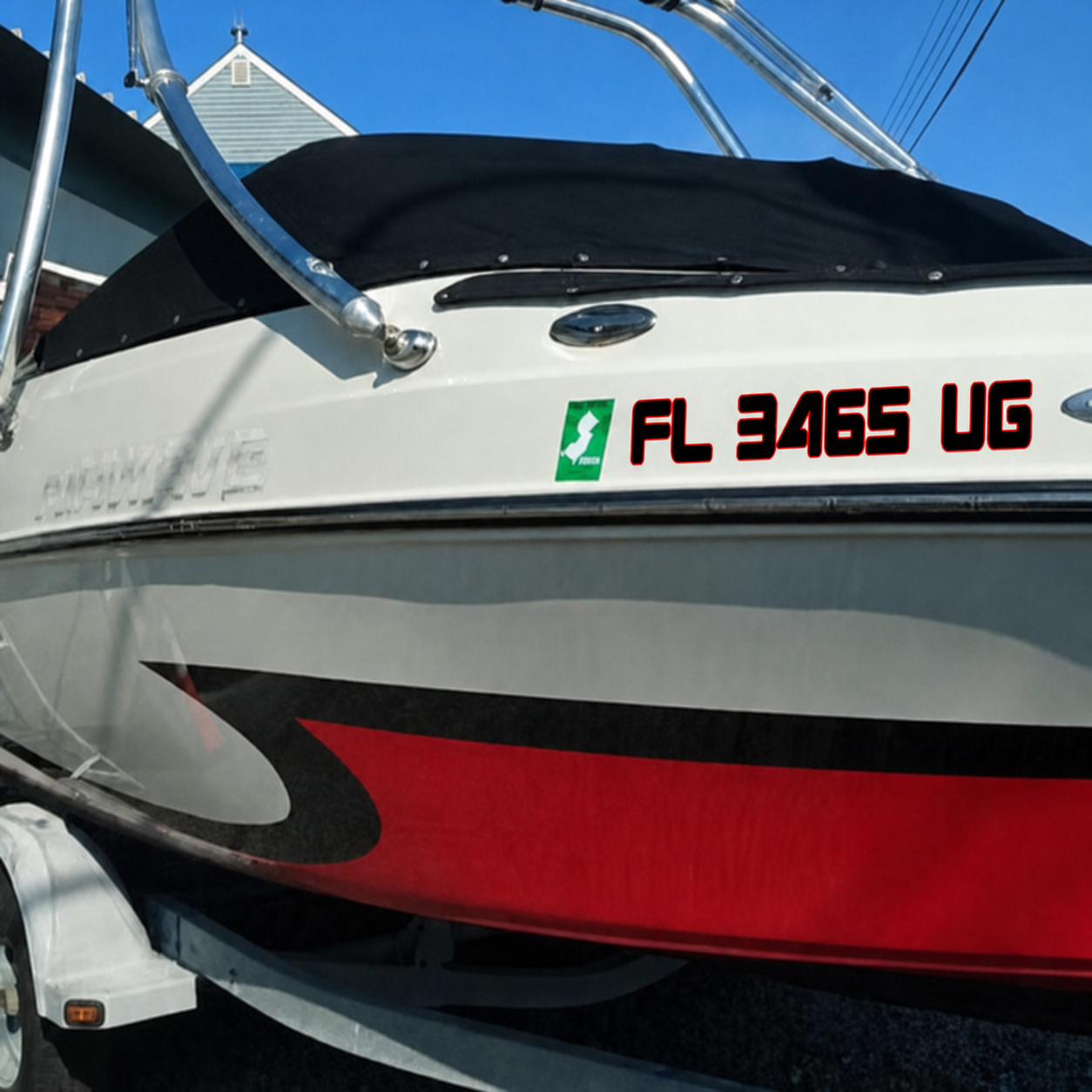 Custom boat registration number decals