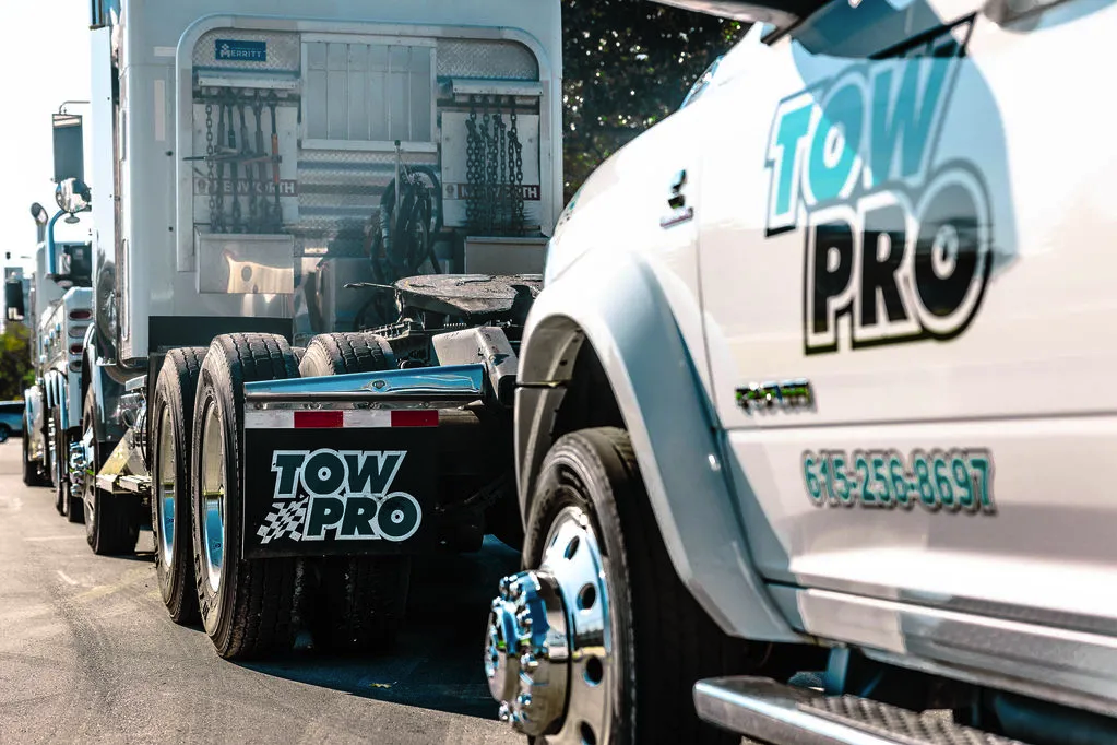 Tow truck ready for emergency roadside assistance