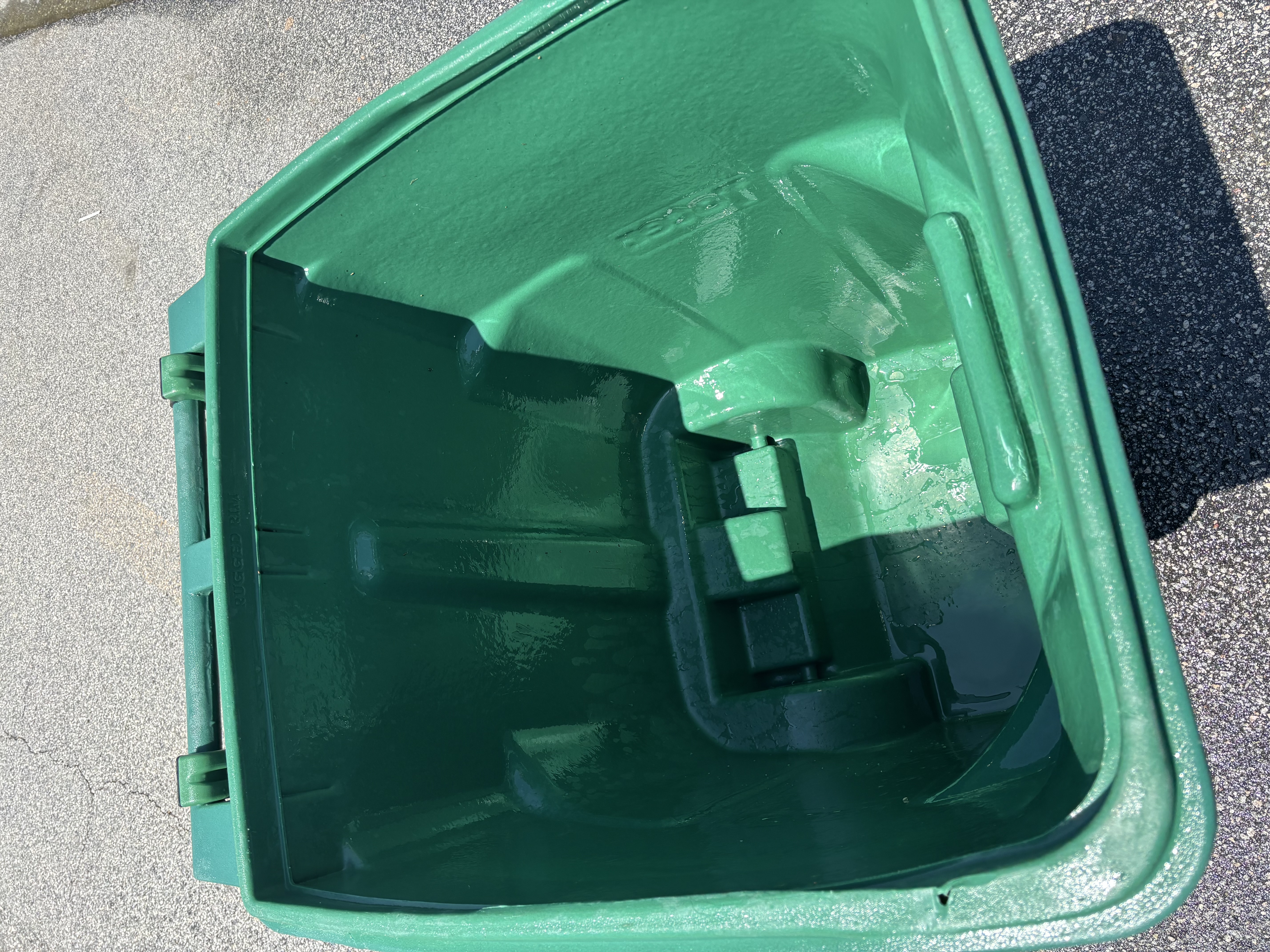 Clean, sanitized residential trash bins after Bullseye Bin Blasters service