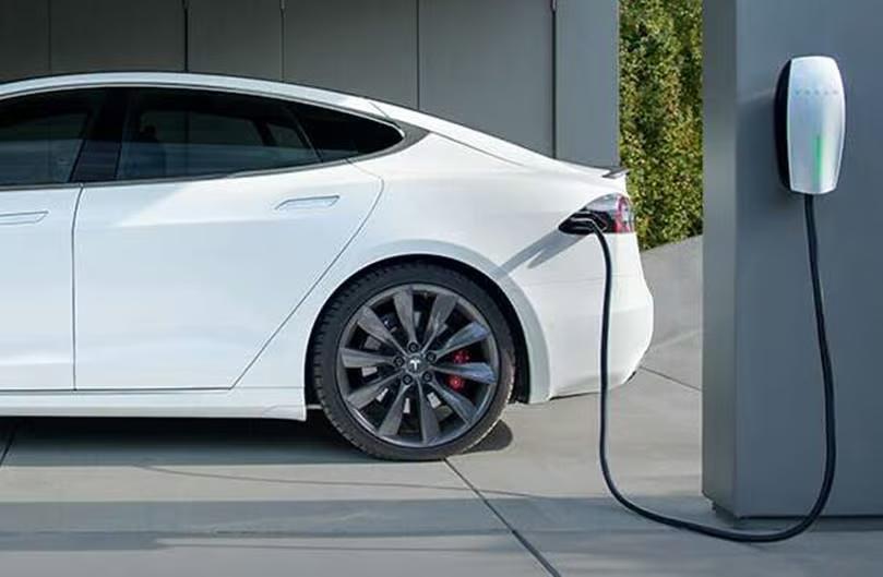 Level 2 EV charger installed in residential garage