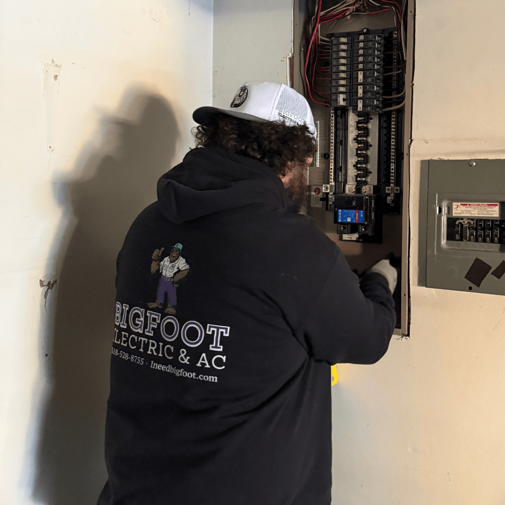Certified technician servicing a standby generator