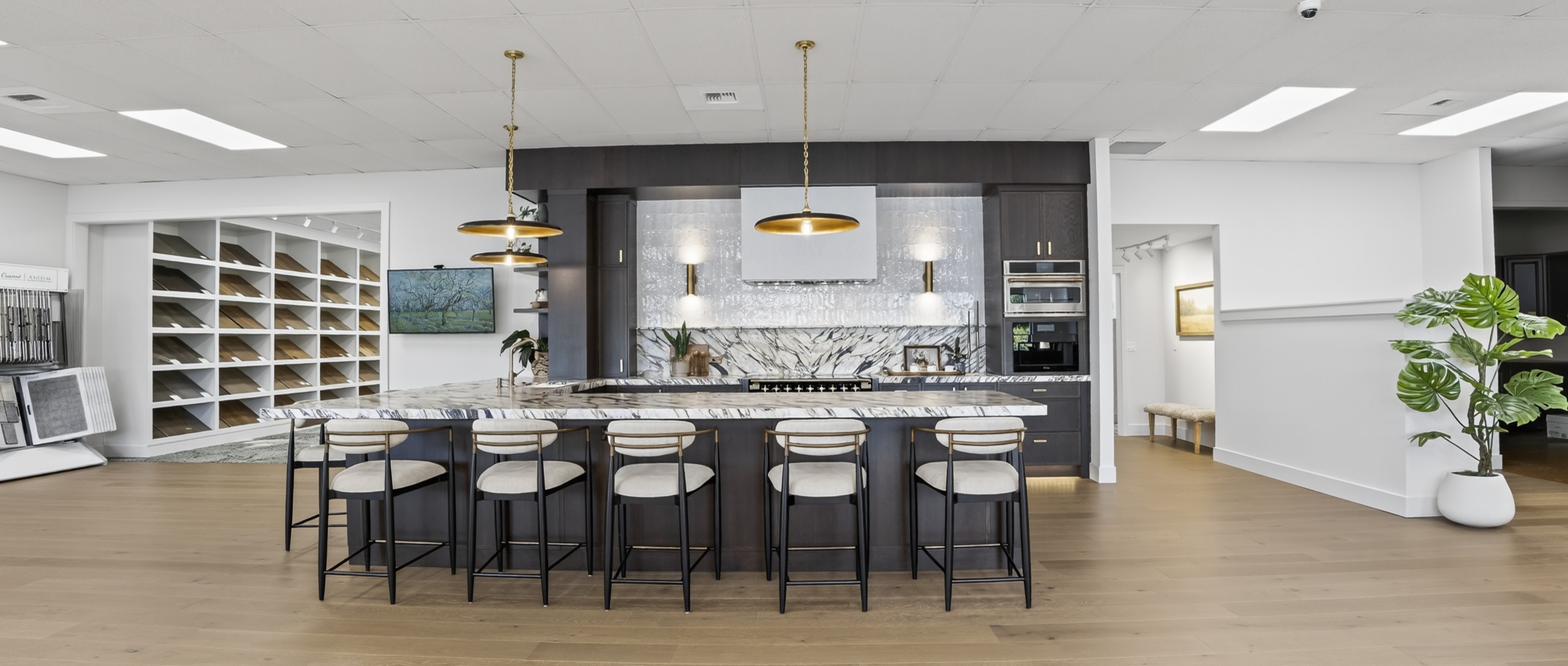 CR Floors Inc Arlington showroom — live kitchen and cabinetry displays