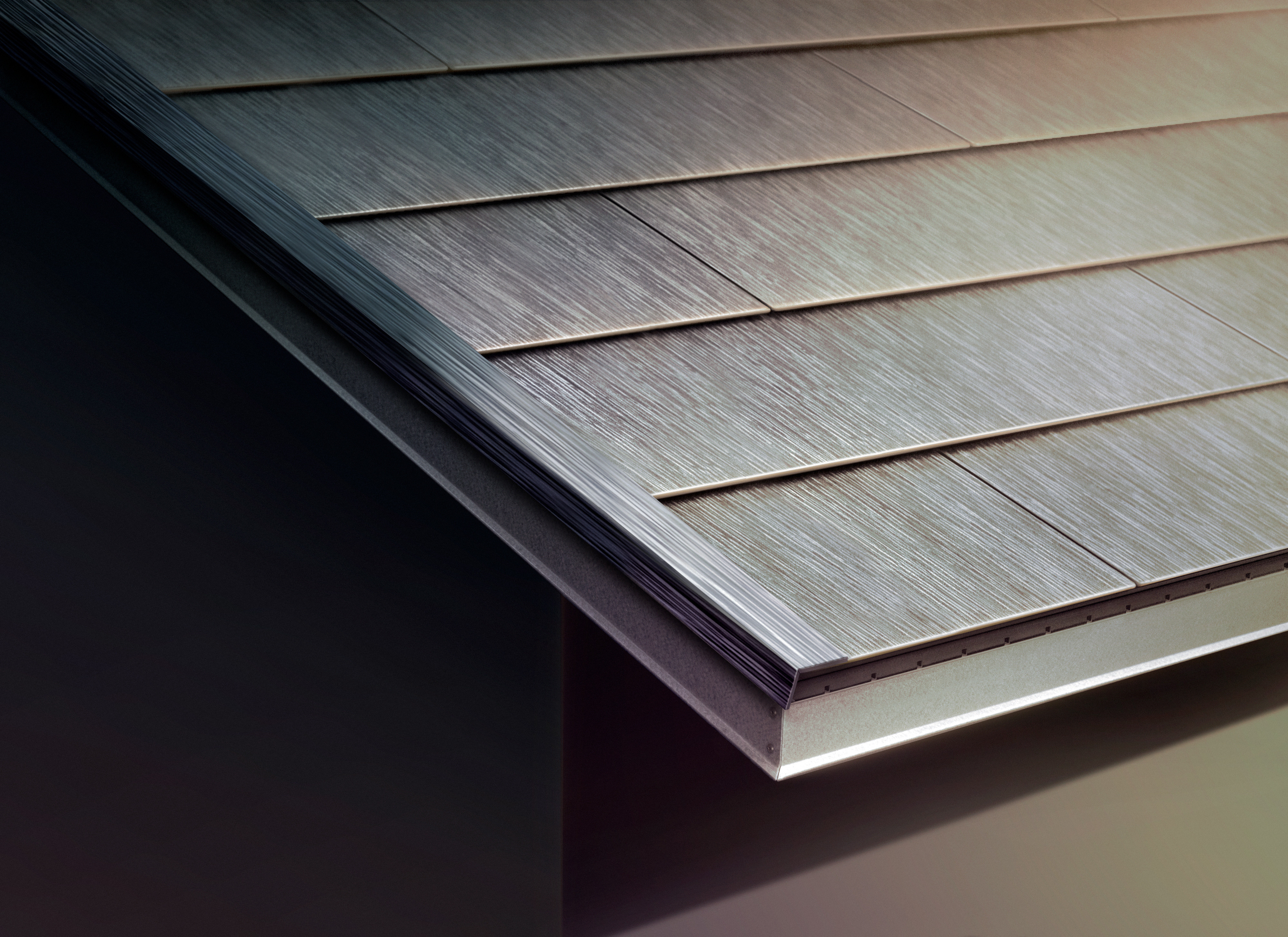 Tesla Solar Roof tiles on a home
