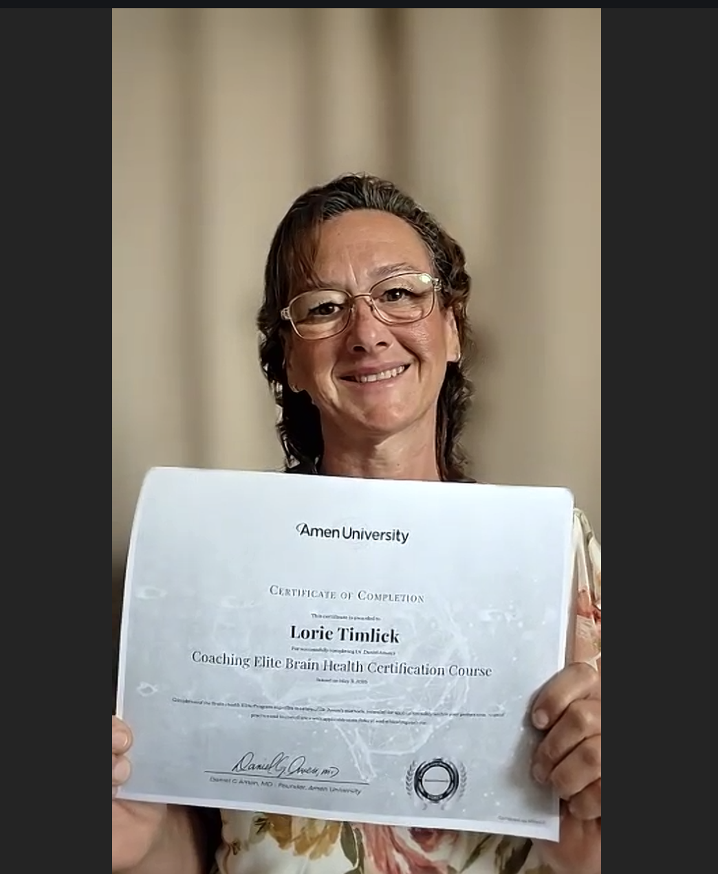 Coach sharing transformation after brain health certification