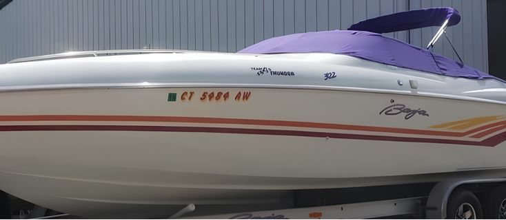Two-color boat registration number decals