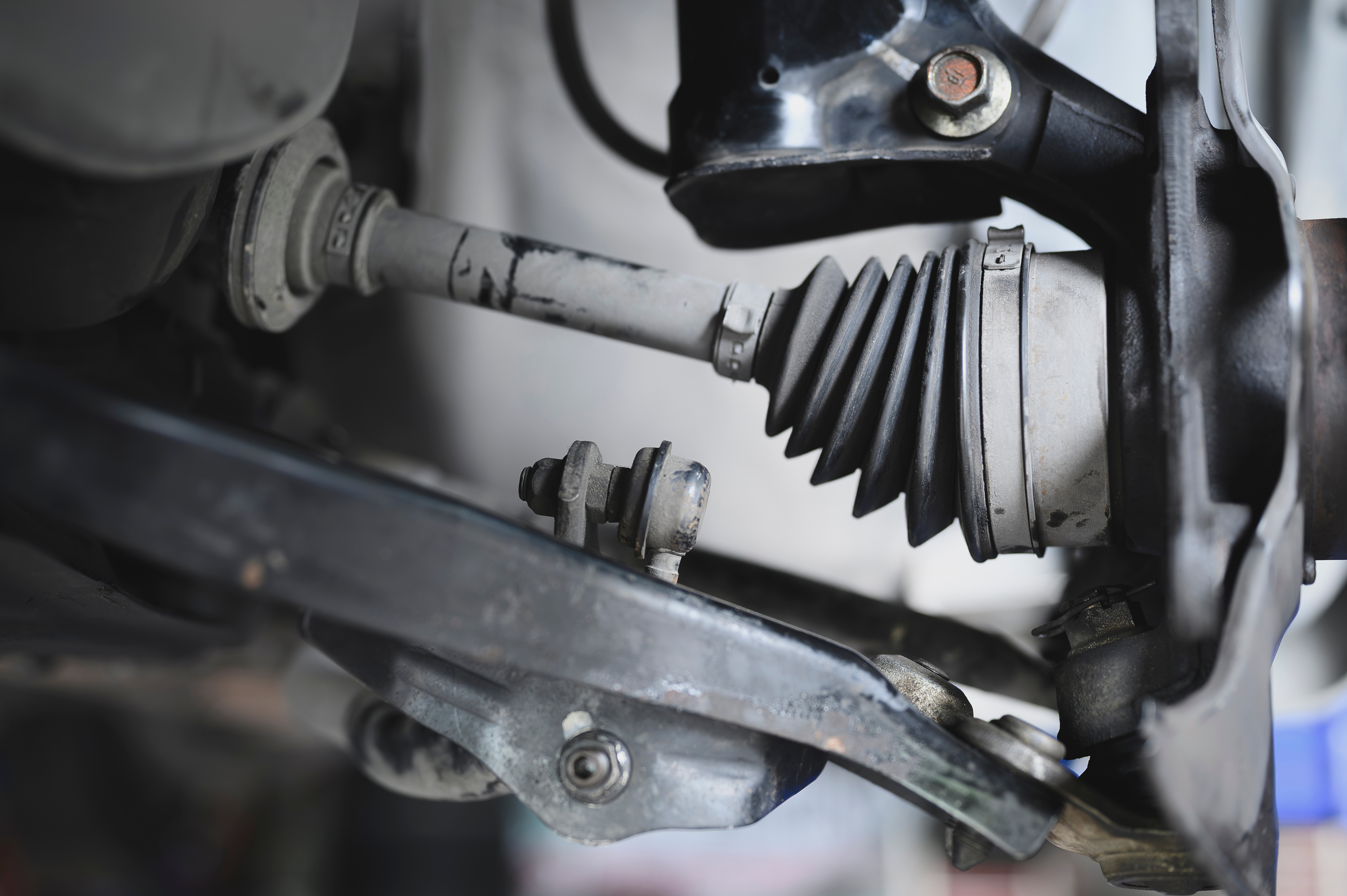 Close-up of automotive suspension parts