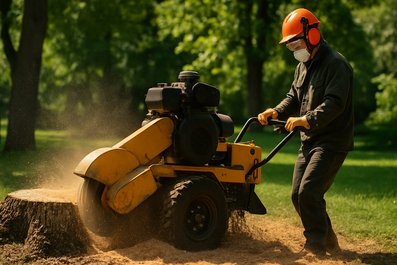 Stump grinding and removal service in Wake County NC